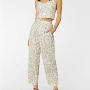 Gorman Cream & White Abstract Print Cropped Tank Top